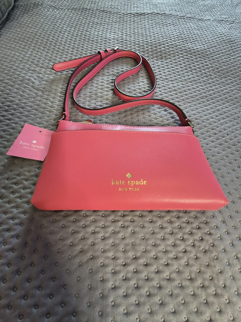 NWT Kate Spade New York Sadie Saffiano Leather Crossbody Top Zip Pink Bag